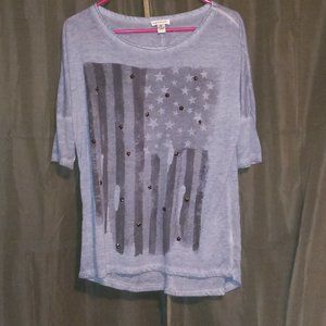 Blue American Flag T Shirt